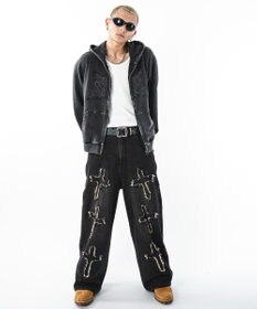 WEGO 【ユニセックス着用ITEM】フリンジデニムパンツ