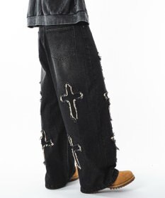 WEGO 【ユニセックス着用ITEM】フリンジデニムパンツ