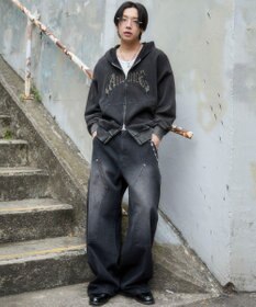 WEGO 【ユニセックス着用ITEM/SMLサイズ展開】グラフィックZIPパーカー