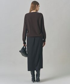 ICB 【洗える】マットヴィスコースポリエステル ブロッキングニット