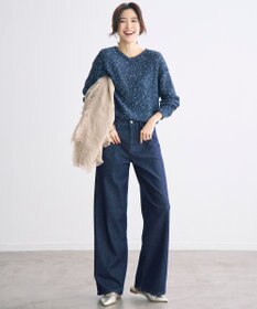 自由区 L 【1枚で華やぐ】ラメノットスパングル ニット