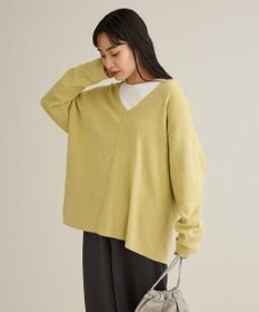 CRAFT STANDARD BOUTIQUE Vネックフードカシュクールニットプルオーバー