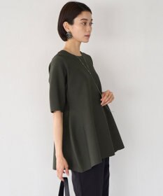 UNFILO ハーフスリーブ ペプラムニット