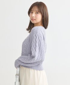 earth music&ecology パール＆ケーブルニットプルオーバー