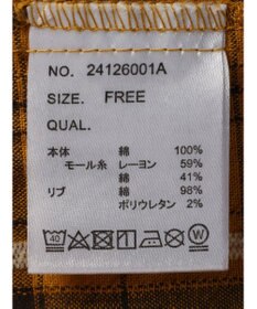 CRAFT STANDARD BOUTIQUE 先染めチェック（小）バンドカラー袖ＲＩＢ　ＯＰ