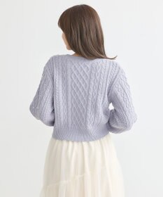 earth music&ecology パール＆ケーブルニットプルオーバー