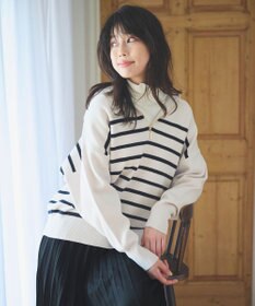 ANY 【洗濯機可】しあわせタッチハーフジップフーディー