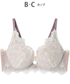 AMPHI ブラジャー 谷間メイク 脇高設計 細身え効果 Gカップまで対応 大きいサイズ 【Glama-Rich グラマリッチ 脇スッキリタイプ】ブラ BYJ603 アンフィ／ワコール