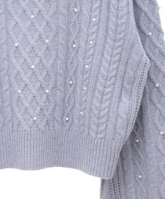 earth music&ecology パール＆ケーブルニットプルオーバー