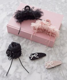 Maison de FLEUR チュールタイニーリボンバンスクリップ