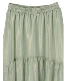 YECCA VECCA 箔プリントシアーギャザースカート