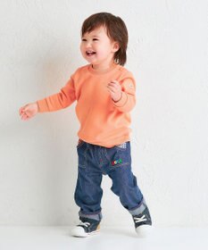 MIKI HOUSE HOT BISCUITS 【70-120cm】【Everyday Series】ワンポイント くすみカラー裏毛パイルトレーナー