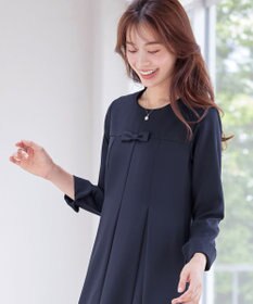 Tiaclasse L 【安田美沙子さん着用・洗える】フレアAラインリボンワンピース