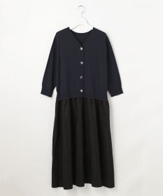 自由区 S 【人気異素材コンビの最新作・前後着用可】タフタコンビ ワンピース