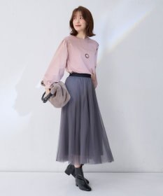 ANY 【ウエストゴム】チュールフレアースカート