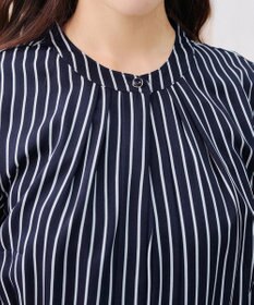 Tiaclasse 【2WAY・洗える】バンドカラーストライプリボンワンピース