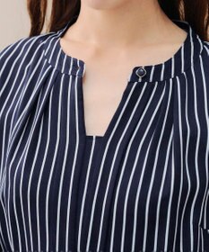 Tiaclasse 【2WAY・洗える】バンドカラーストライプリボンワンピース