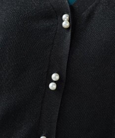 Tiaclasse ラメシアー天竺パールボタンカーディガン