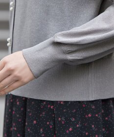 Tiaclasse ラメシアー天竺パールボタンカーディガン