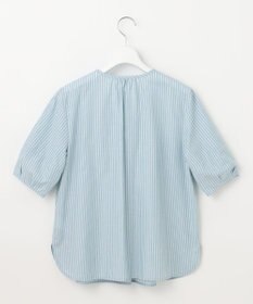 J.PRESS LADIES 【洗える】BEZ空羽ストライプ クルーネック V開き ブラウス