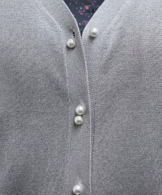 Tiaclasse ラメシアー天竺パールボタンカーディガン