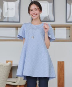 Tiaclasse L 【おのののかさん着用】半袖＆七分袖選べる袖丈バックフレアチュニック