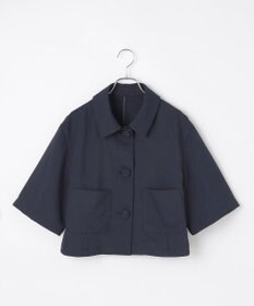 #Newans 【シワになりにくい】〈花乃まりあさんコラボ〉クロップドシャツジャケット