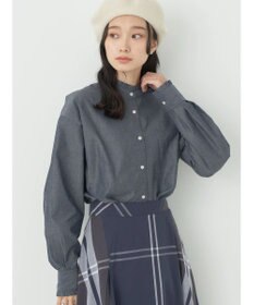 earth music&ecology スタンドフリルシャツ