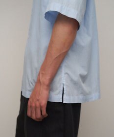 ATON SHRINK COTTON LAWN | オーバーサイズハーフスリーブシャツ - UNISEX