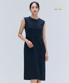 BEIGE， 【洗える】CINDY / クルーネックノースリーブワンピース