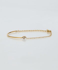 Phoebe 【金属アレルギー対応】グッリターハーフバングルチェーンブレスレット/サージカルステンレス