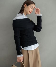 組曲 L 【WEB限定】ELENAオフショル風 ニットプルオーバー