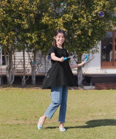 Tiaclasse L 【おのののかさん着用】半袖＆七分袖選べる袖丈バックフレアチュニック