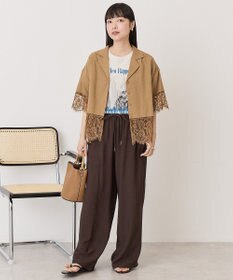 AMERICAN HOLIC レース切り替え半袖シャツ