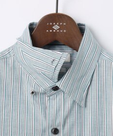 JOSEPH ABBOUD 【オーガニックコットン】JOE COTTON シャンブレーサテンストライプ シャツ