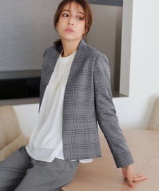 Tiaclasse 【洗える】カラーレスチェック柄ジャケット