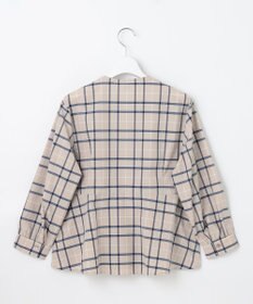 J.PRESS LADIES 【洗える】コンパクトチェック スタンドカラー ブラウス