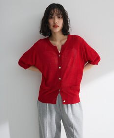 Green Parks スキッパー半袖ニットカーディガン