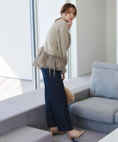 Tiaclasse 【洗える】ペプラムオーガンジーポンチトップス