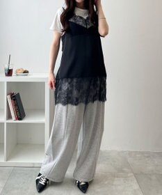 WEGO レース切替サテンキャミ
