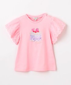 ANY KIDS 袖レース ケーキプリント Tシャツ