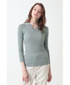 DAKS リブ編みVネックニット