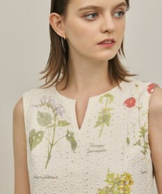 GRACE CONTINENTAL カットワークプリントワンピース