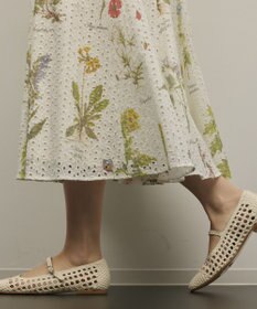 GRACE CONTINENTAL カットワークプリントワンピース