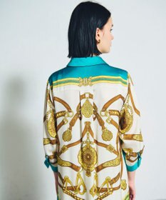 GRACE CONTINENTAL スカーフプリントシャツドレス