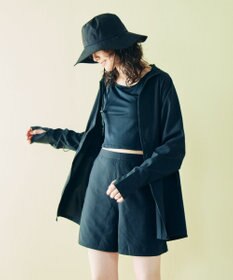 San-ai Resort（三愛水着楽園） 【WEB限定】5点セット バケットハット付きUVカット リブタンキニ+ラッシュガードセット水着【BeachQueen(ビーチクイーン）】