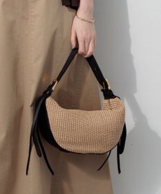 23区 VIOLAd'ORO ラフィアシート レザーコンビ ワンハンドルバッグ