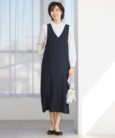 J.PRESS LADIES 【洗える】 コンパクトコットン ストライプ バンドカラー ブラウス