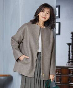 ANY ファイバーウール ノーカラーコート