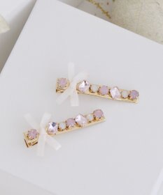 Maison de FLEUR ビジューリボン2セットピン